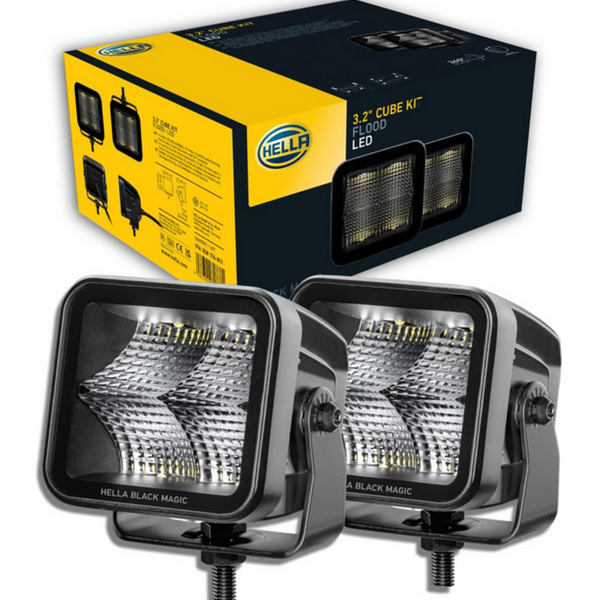 Hella Black Magic LED Cube Kit 3.2 Inch - Auxiliary Headlight Set