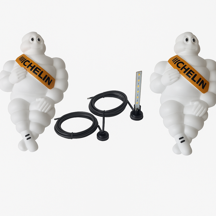 Old school Michelin Puppe 42 cm incl. Beleuchtung Set weiß/orange