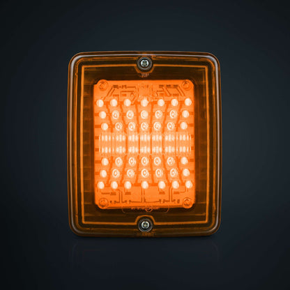 Strands IZE LED Blinkleuchte mit oranger Lichtscheibe, 24V