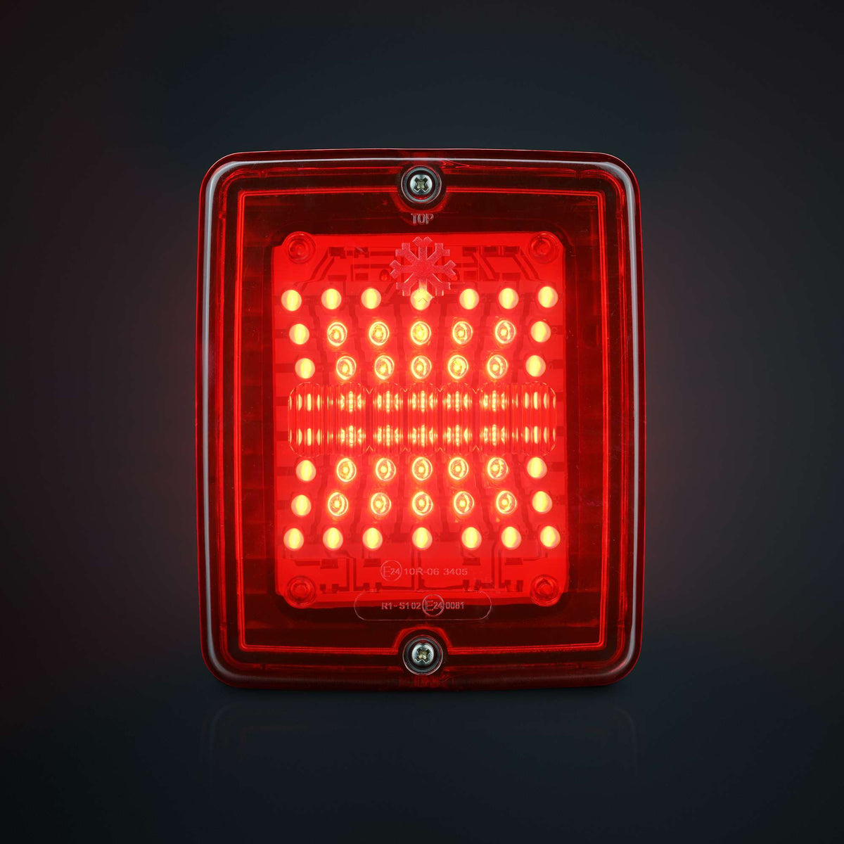IZE LED Nebelschlussleuchte mit roter Lichtscheibe, 12/24V