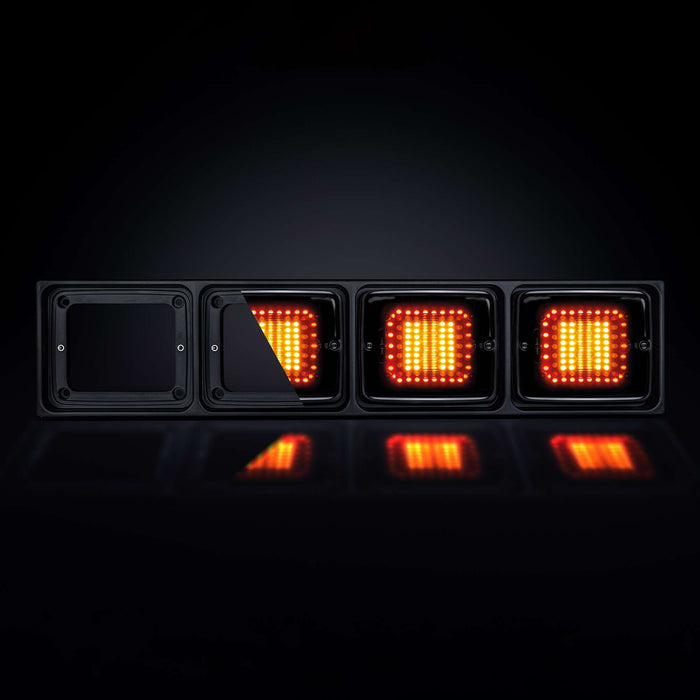 Montagerahmen für 4 IZE LED Rückleuchten quer, lackierbares ABS