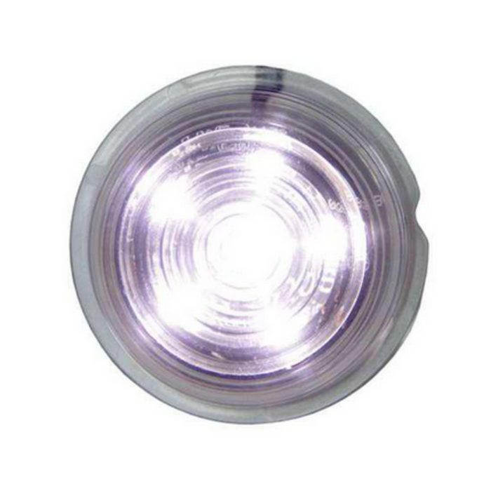 Strands Viking Seitenmarkierungsleuchte – Klarglas/Weiß – 12–24 V mit 6 LEDs Seitenm. Leuchte 12/24V 800400-2 6LEDs weiß rund+Kabel=5m