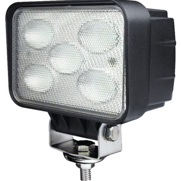 LED work light with 5 LEDs, square, 12/24 V